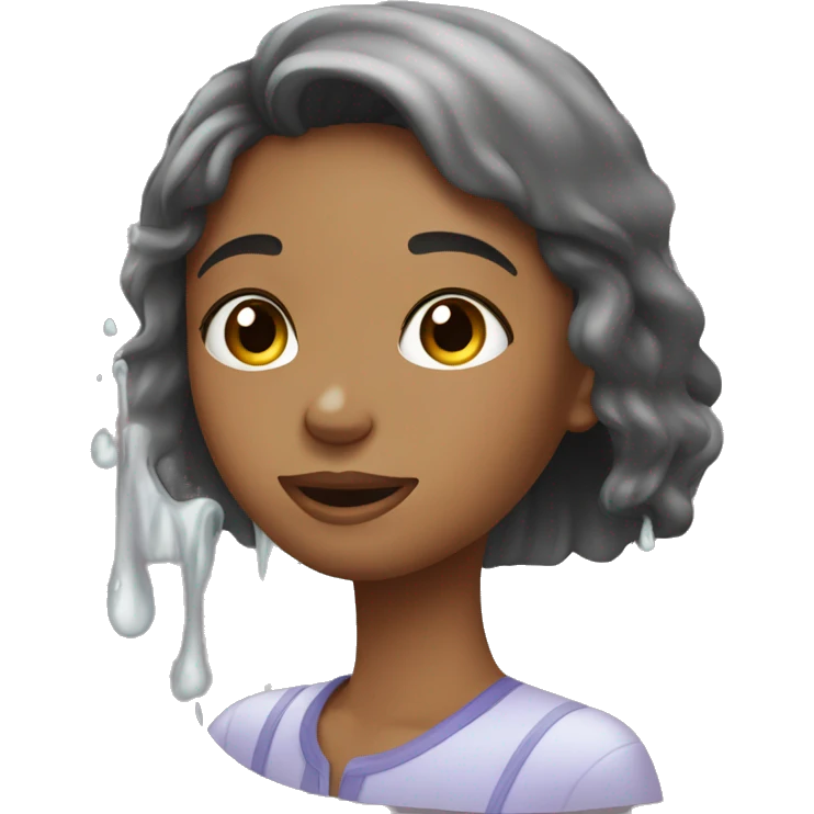 pretty girl washing face emoji