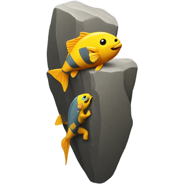 Fish rock climbing emoji