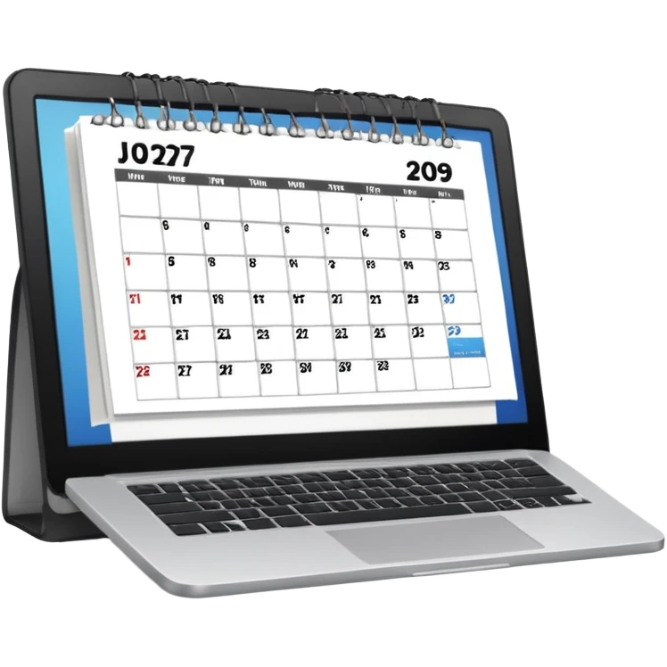 calendar page with a laptop inside emoji