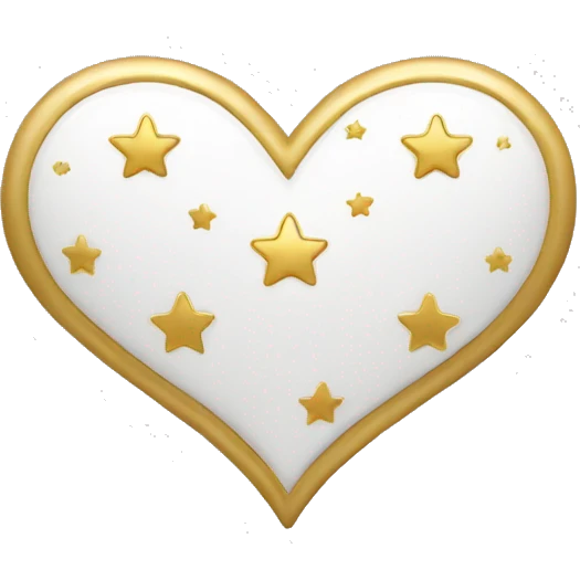 White heart with gold stars emoji