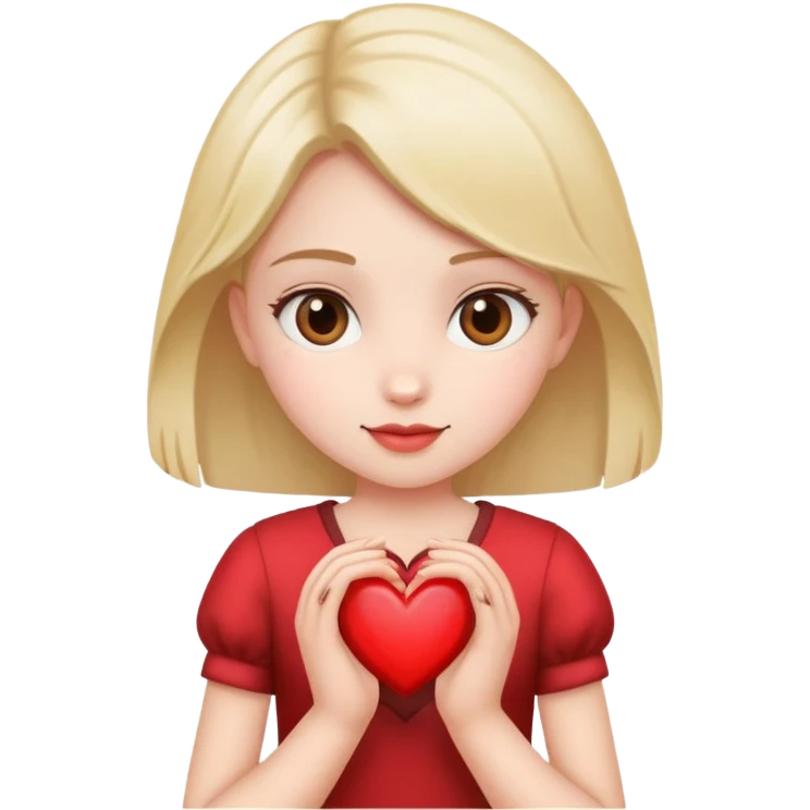 Girl with a heart and her hands  emoji