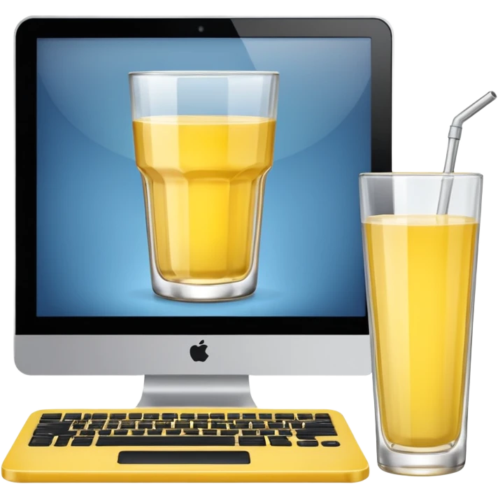 Computer with pastis glass in screen emoji