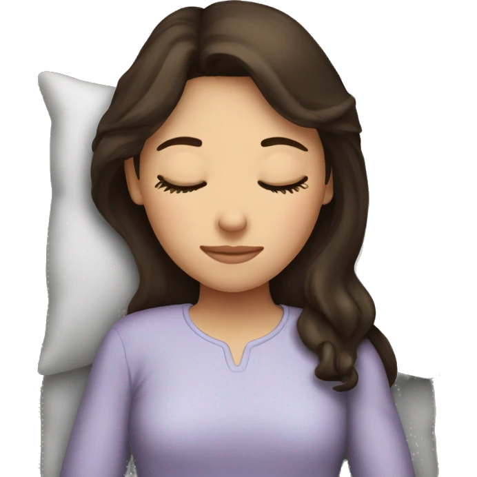 Brunette girl sleeping emoji