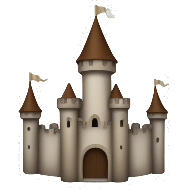 White and brown Castle emoji