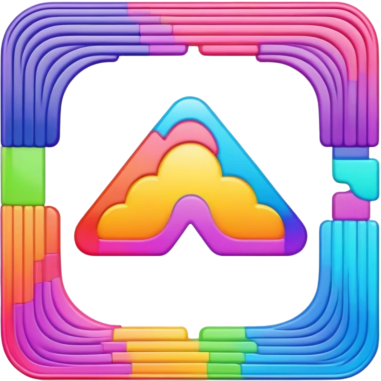Psychedelic colored Border line emoji