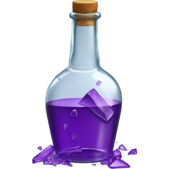 Broken bottle glass purple smashed emoji