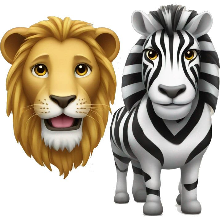 lion and zebra emoji