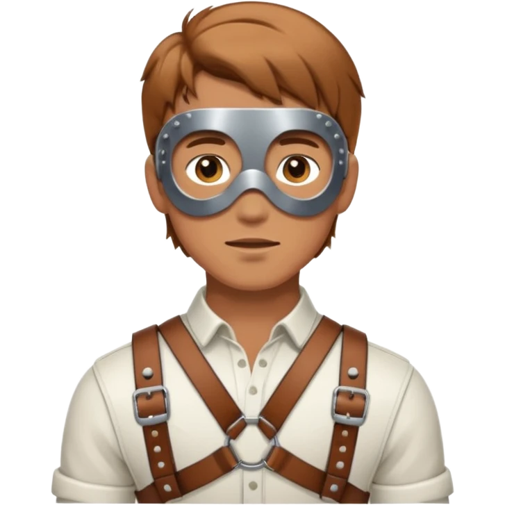 leather harnesses guy with light brown hair  emoji