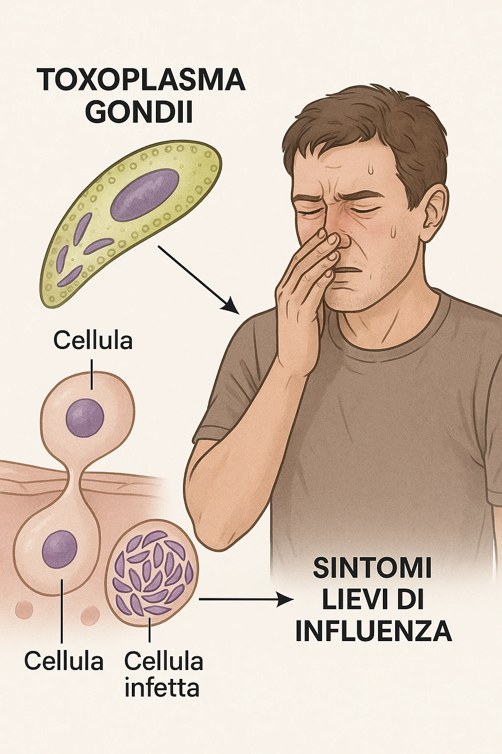 Toxoplasma gondii, infetta uomo ha sintomi solo di lieve influenza in italiano emoji