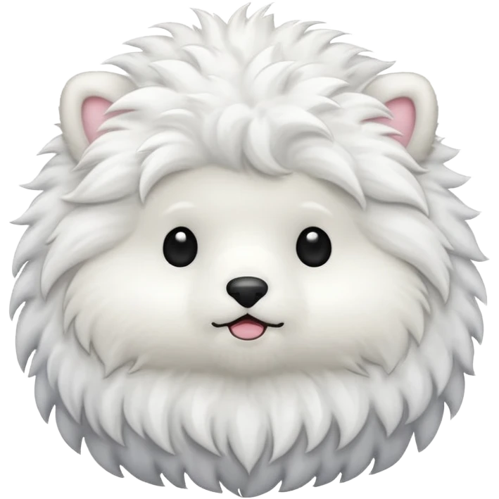 White fluffy cretin-creature emoji