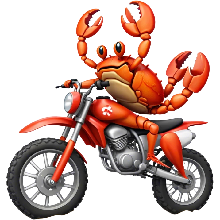 Crab riding dirt bike emoji