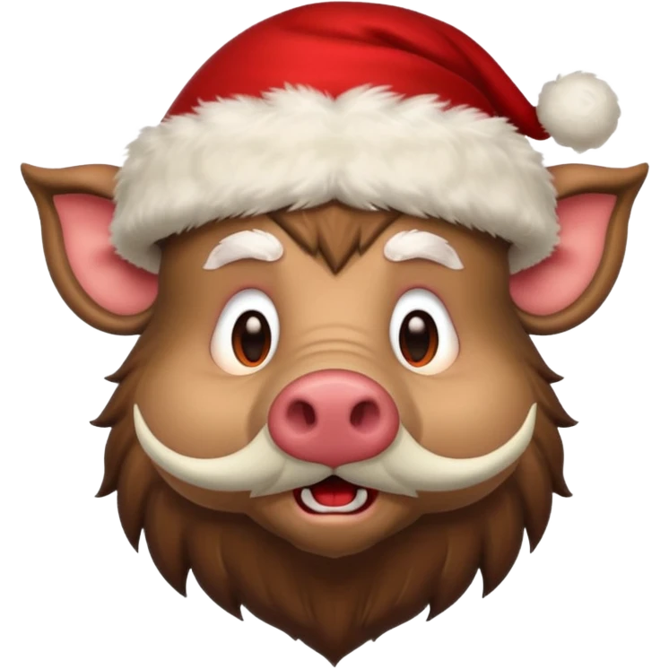Santa Claus as a wild boar emoji