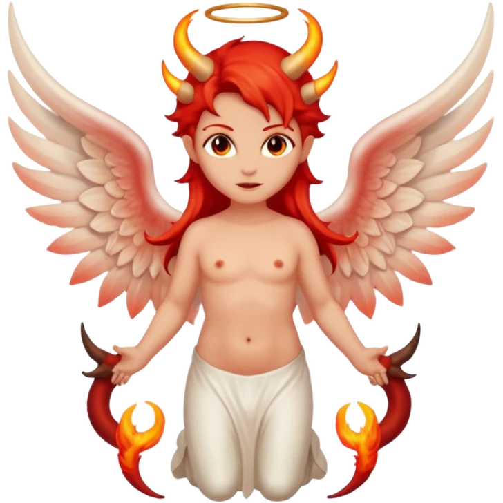 Biblically accurate Angel seraphim make a devil emoji
