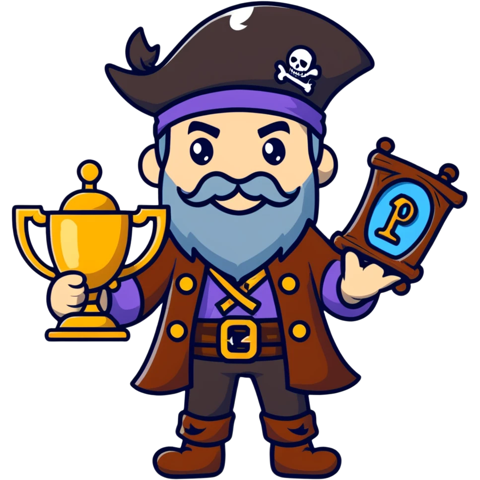 pirate wizard winning a trophy emoji