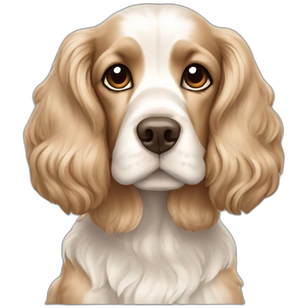 cocker spaniel white tan emoji
