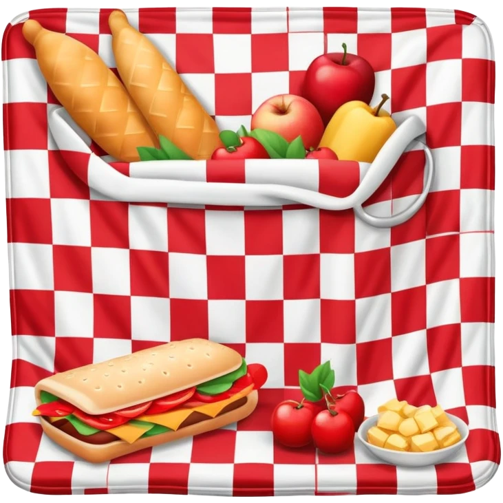 picnic blanket with food emoji