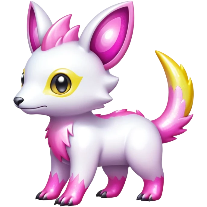 Shiny epic glittery white yellow pink animal-fakemon-creature emoji