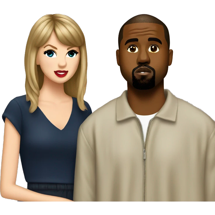 taylor swift with kanye west  emoji
