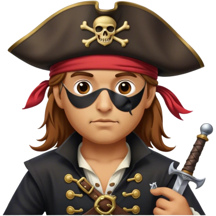 Kissing a pirate emoji