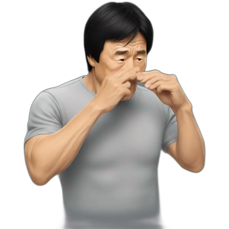 Jackie Chan rubbing his nose emoji