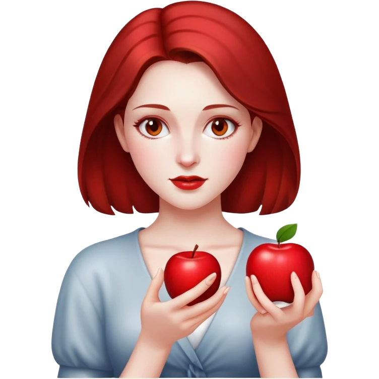 Bella Swan from twilight with red apple emoji