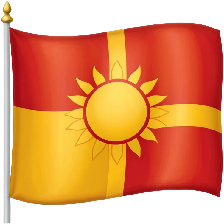combine half the macedonian flag with half the polish flag so there is an even amount of each in the one flag. keep the colours of the flags the same do not merge them. just cut half of each and put them together, the polish flag is this 🇵🇱 and macedonian is this 🇲🇰 emoji