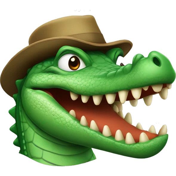 Crocodile with hat  emoji