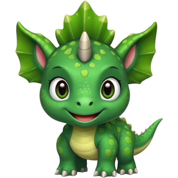 Cute dinosaur like a triceratops but a girl Dino  emoji