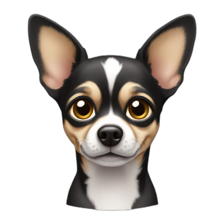 chihuahua negro enfadado emoji