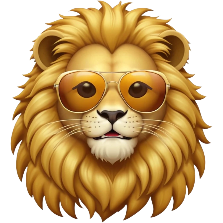lion with sunglasses, cool pose emoji