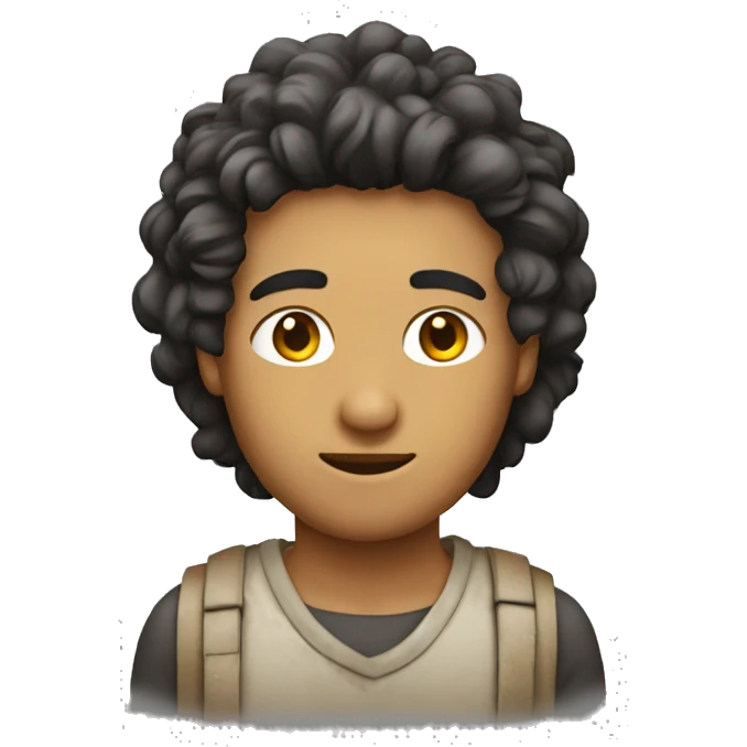 Hombre trigueño joven con pelo texturizado  emoji