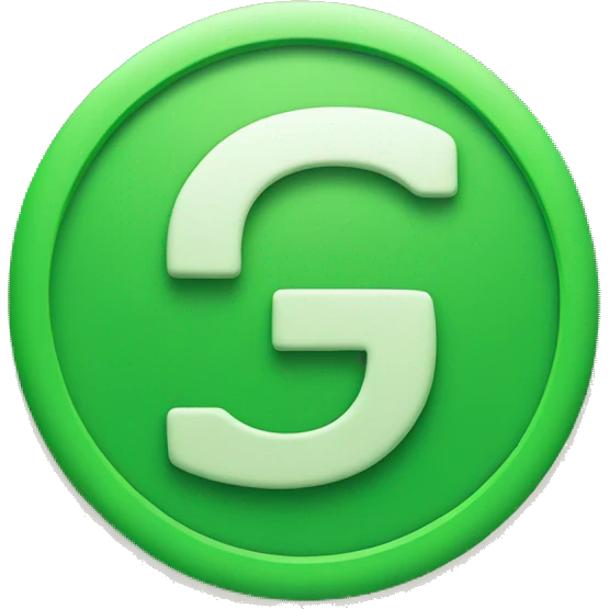 Green circle with the letter g in the middle emoji