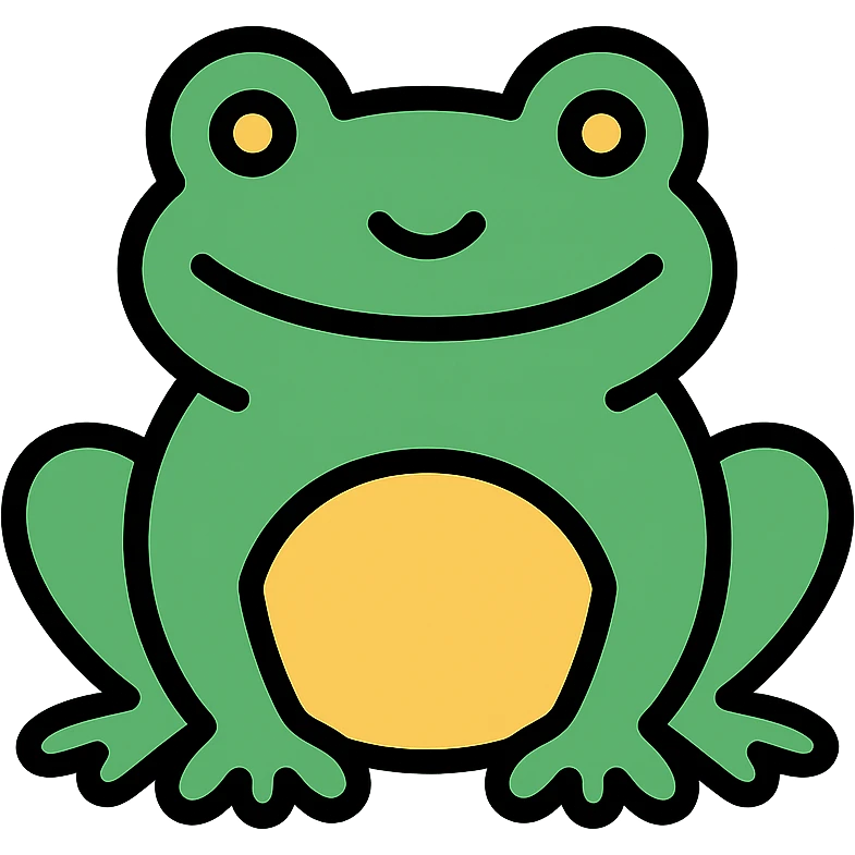 frog in color outline icon style emoji