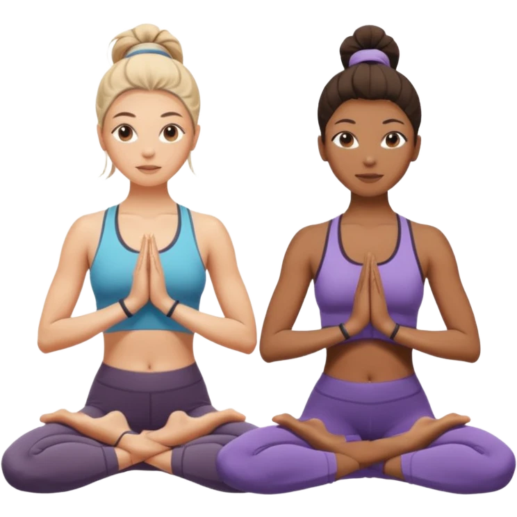 Two women doing yoga emoji