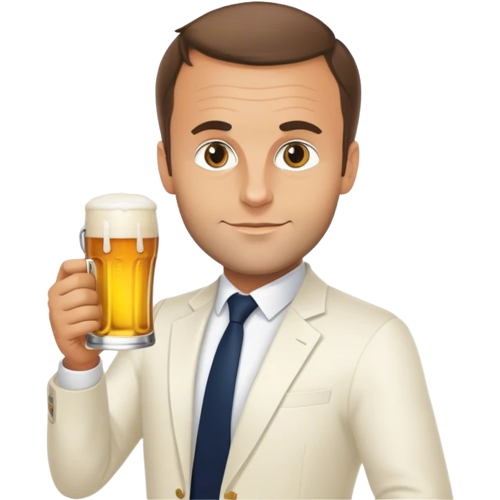 Macron simpson Who has a beer in his right hand emoji