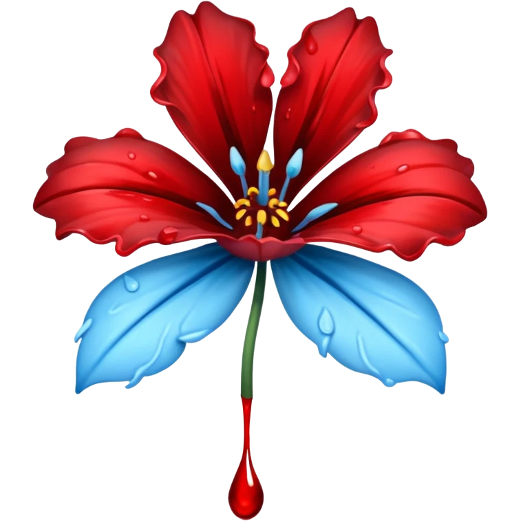 light blue flower spilling wblood emoji