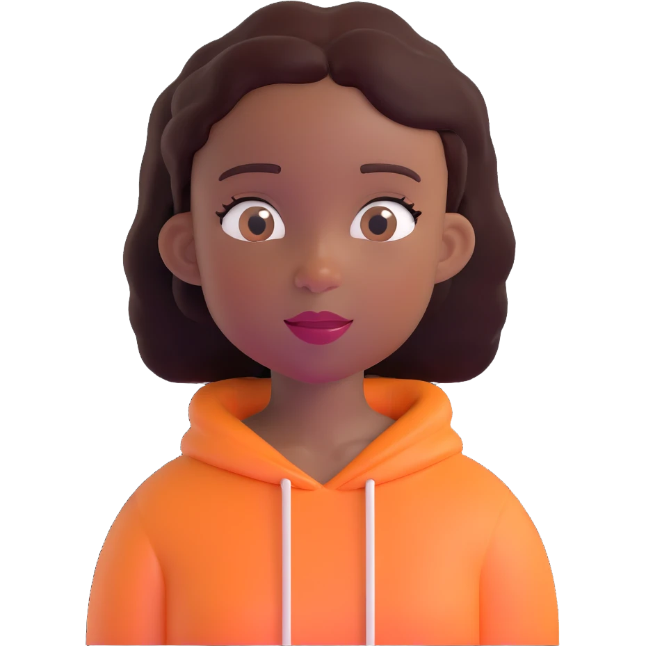 Black girl with expressive features emoji