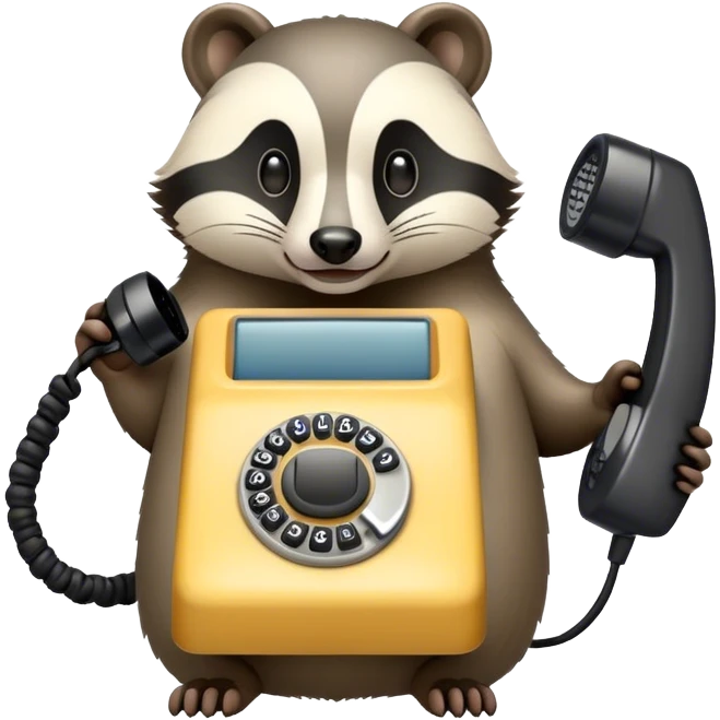 Badger with corded phone emoji