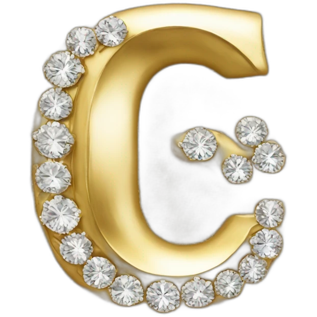 Gold and diamonds letter G emoji