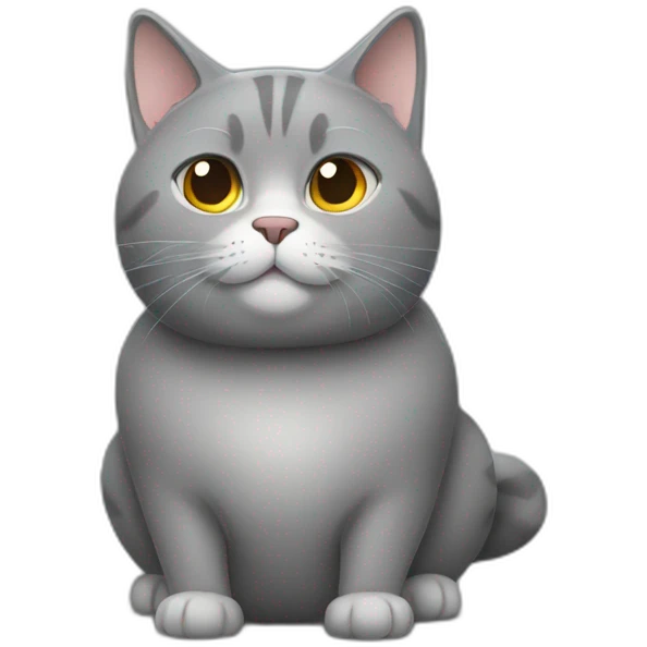 obese gray cat emoji