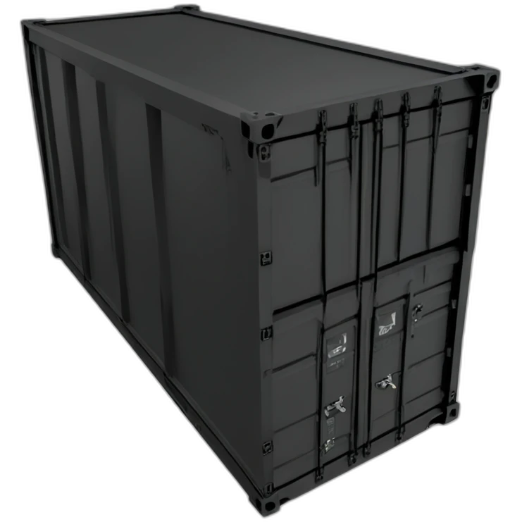 Futuristic tall rectangular military container colored matte black emoji