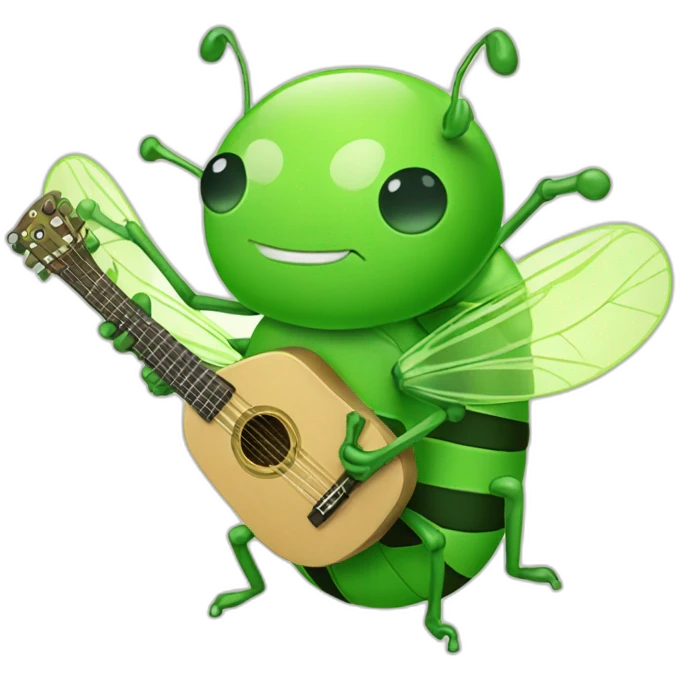 Green kawaii bug playing pádel emoji