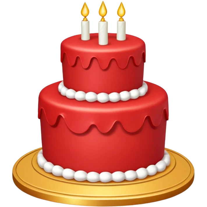 red cake with golden details emoji
