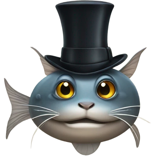 Catfish wearing a top hat  emoji