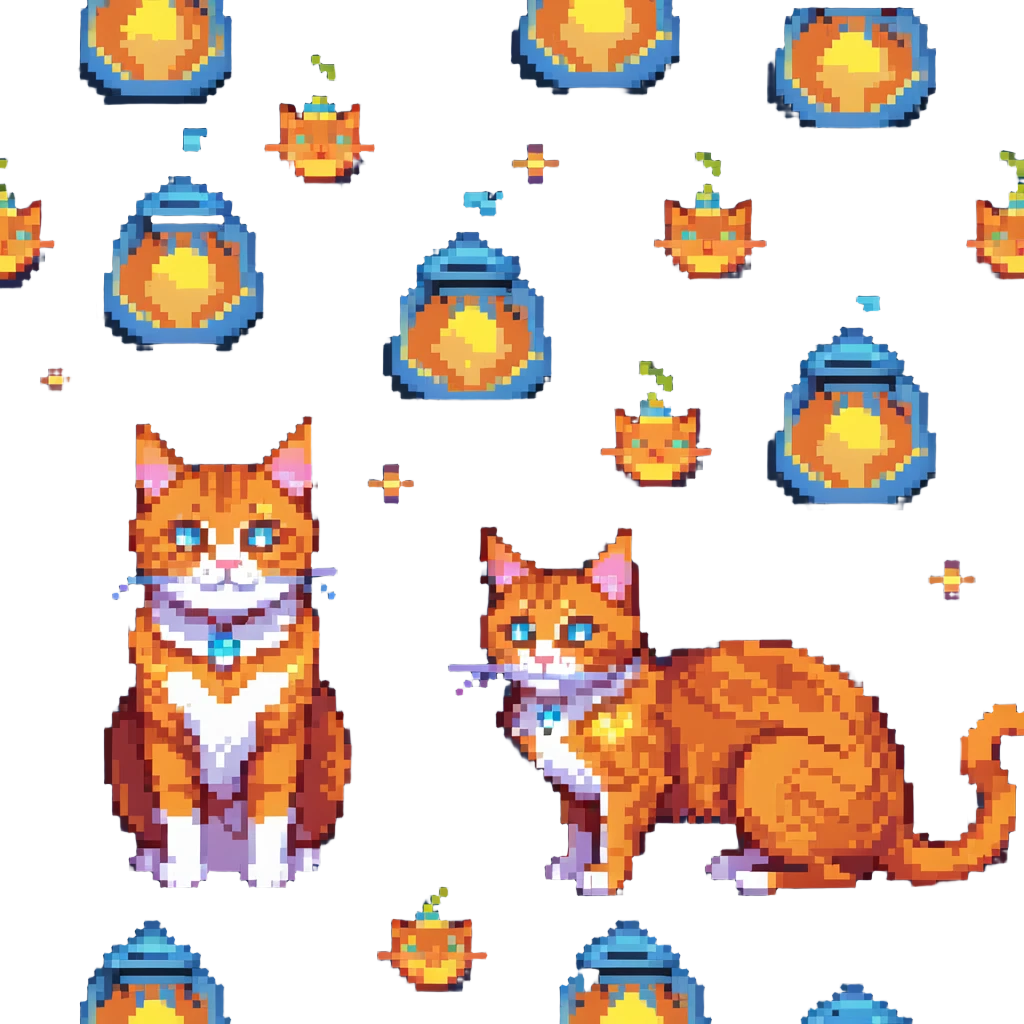 orange cat with magical glowing eyes and magical aura emoji