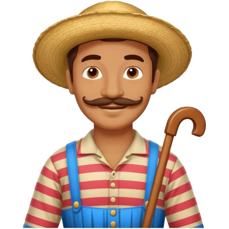 venetian gondolier with mustache, no rows, romantic guy emoji