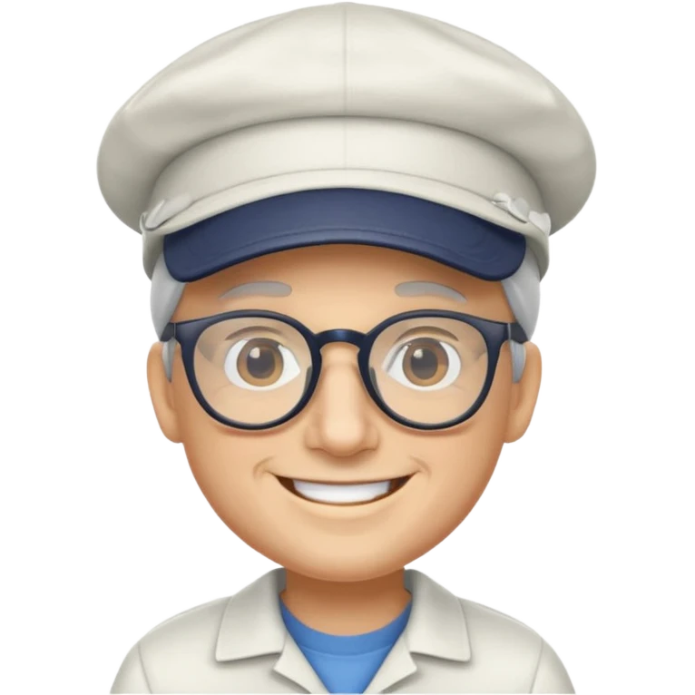 SEÑOR BLANCO CON GAFAS Y GORRA SONRIENDO emoji