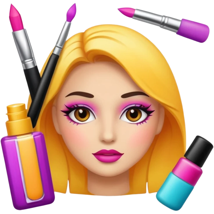 create me an image for a vertical in my super app, which is a beauty vertical, include make up elements only emoji