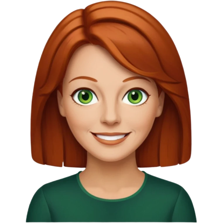 Anni-Frid Lyngstad with green eyes, reddish-brown hair emoji