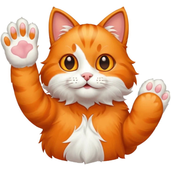 Waving cat paw emoji